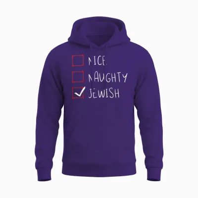 Hanukkah Jewish Festival Jew Menorah Hebrew Naughty Gift Unisex Hoodie - Purple