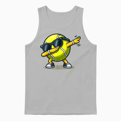 Dabbing Tennis Ball Shirt Funny Boys Men Women Sports Player Unisex Tank Top - Ash