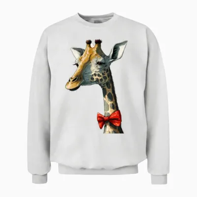 Funny Girafe Unisex Sweatshirt - White