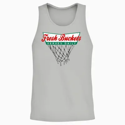 Basketball Player Fresh Buckets Served Daily Bball Unisex Tank Top - Ash