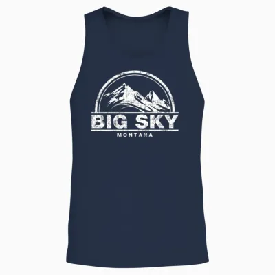 Big Sky Montana Unisex Tank Top - Navy
