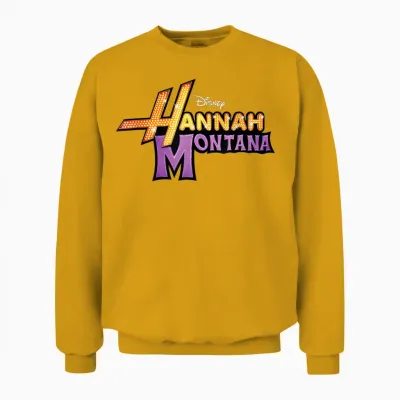 Disney Hannah Montana Classic Iconic Big Chest Text Logo Unisex Sweatshirt - Gold