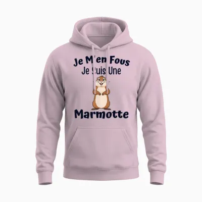 Je M'en Fous Je Suis Un Marmot | Cute Colorful T-Shirt Gift Unisex Hoodie - Light Pink