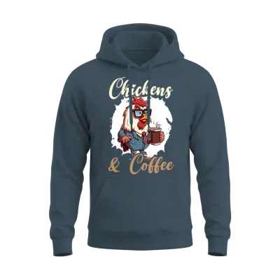 Chicken Farmer Chicken Whisperer Coffee Drinker Unisex Hoodie - Dark Heather