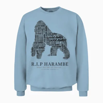 R.i.p Harambe Unisex Sweatshirt - Light Blue