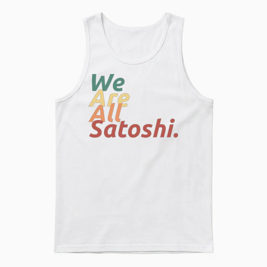 We Are All Satoshi Retro Unisex Tank Top - White