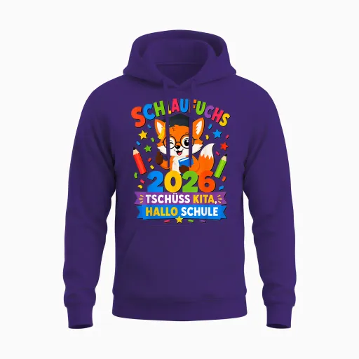 Schlaufuchs 2026 Kita Abgänger Kinder Unisex Hoodie - Purple