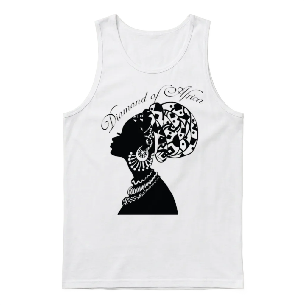 Diamond of Africa Black Power Unisex Tank Top - White