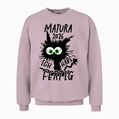 Matura 2026 Ich Habe Fertig Matura Geschafft 2026 Unisex Sweatshirt - Light Pink