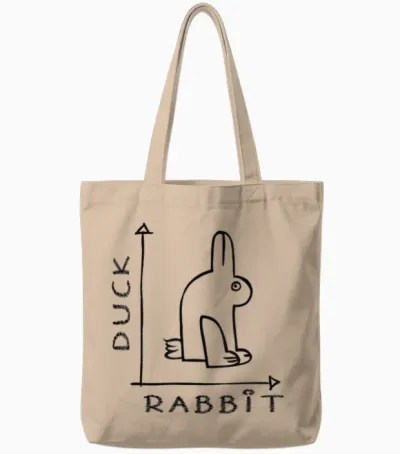 Rabbit Duck Funny Optical Illusion Tote Bags - Natural