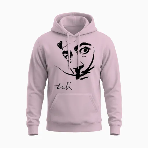 Dali's Portrait Unisex Hoodie in Light Pink