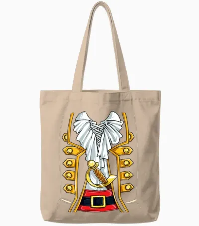 Pirate Buccaneer Costume T Shirt Funny Halloween Tote Bags - Natural