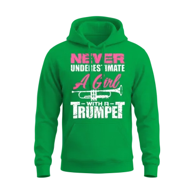 Trumpet Girl Funny Trumpet Player Marching Band Unisex Hoodie - Irish Green