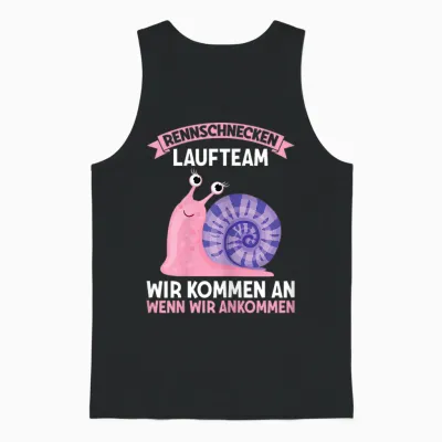 Women's Racing Snails Running Team Jogging Running Sports Runner Snail T-Shirt, Black, S Unisex Tank Top - Black