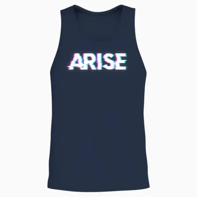 Arise T-Shirt, Black Unisex Tank Top - Navy