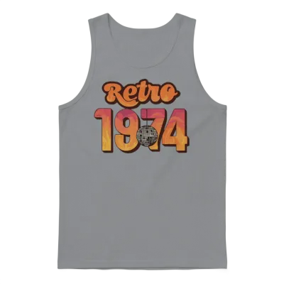 Retro 1974 Disco Fever Party Design Unisex Tank Top - Sport Grey