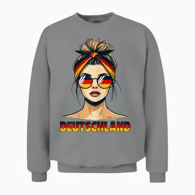 Deutsches Mädchen Liebt Deutschland Flagge Deutsches Mädchen Deutschland Unisex Sweatshirt - Sport Grey