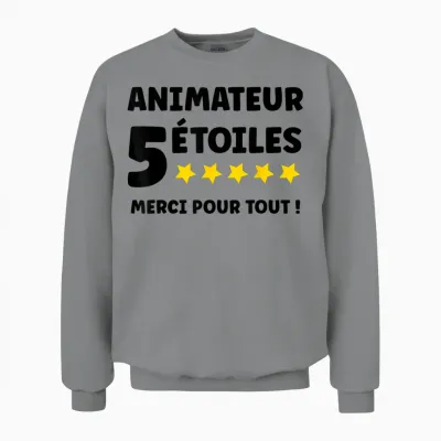 School Extracurricular Animator 5 Stars Merci Animateur Unisex Sweatshirt - Sport Grey