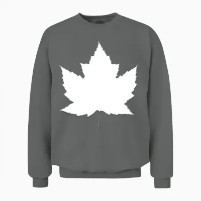 Canada Souvenirs White Maple Leaf Unisex Sweatshirt - Graphite Heather