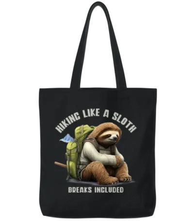 Hiking Like a Sloth | Taking It Slow and Enjoying Tote Bags - Black