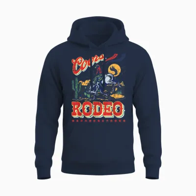 Vintage Rindsleder Reiten Coors Cowboys Western Country Rodeo Unisex Hoodie - Navy