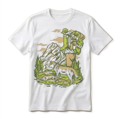 Hiking with Dog Unisex T-Shirt - White