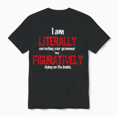 Correcting Grammar Unisex T-Shirt - Black