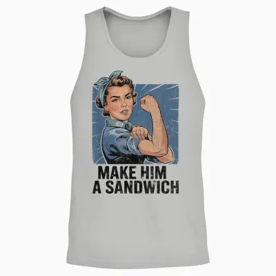 Funny Vintage to Make Him a Sandwich Unisex Tank Top - Ash