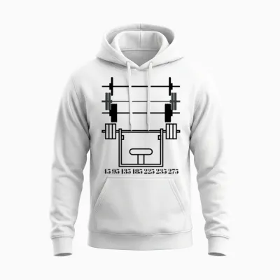 Bench Press 45 95 135 185 225 235 275 315 Unisex Hoodie - White