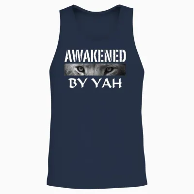 Lion Eyes Awakened by Yah Apparel Hebrew Israelite Unisex Tank Top - Navy