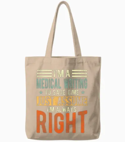Medical Writing Tote Bags - Natural