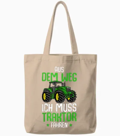 Aus Dem Weg Ich Muss Traktor Fahren Trecker Junge Kinder Tote Bags - Natural