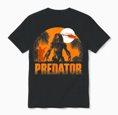 Predator Iconic Predator Haunt Silhouette Big Chest Unisex T-Shirt - Black
