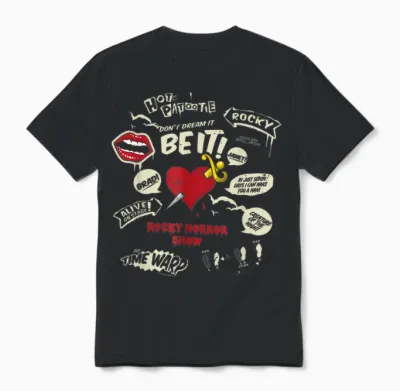 Rocky Horror Show Icons and Quotes Unisex T-Shirt - Black