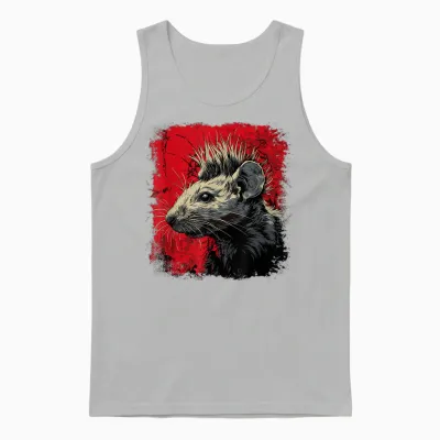 Punk Rock Rat Unisex Tank Top - Ash