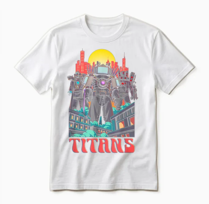 Skibidi Toilet Overload Unisex T-Shirt in White