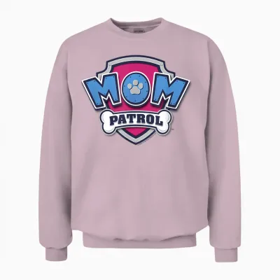 Paw Patrol Mother's Day Mom Patrol Badge Unisex Sweatshirt - Light Pink