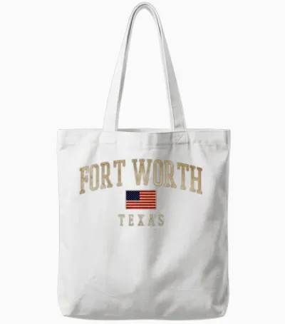 Fort Worth Usa Tote Bags - White