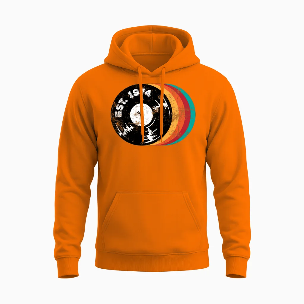 50th Birthday Unisex Hoodie in Safety Orange