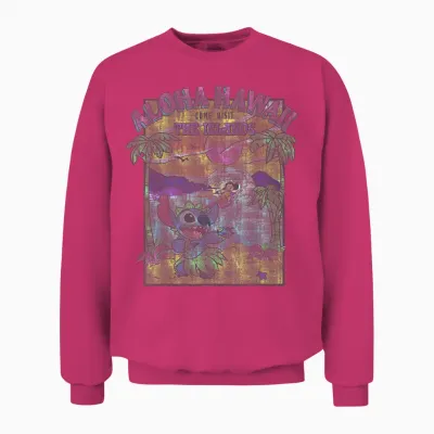 Disney Lilo & Stitch Aloha Hawaii Come Visit the Islands Unisex Sweatshirt - Heliconia
