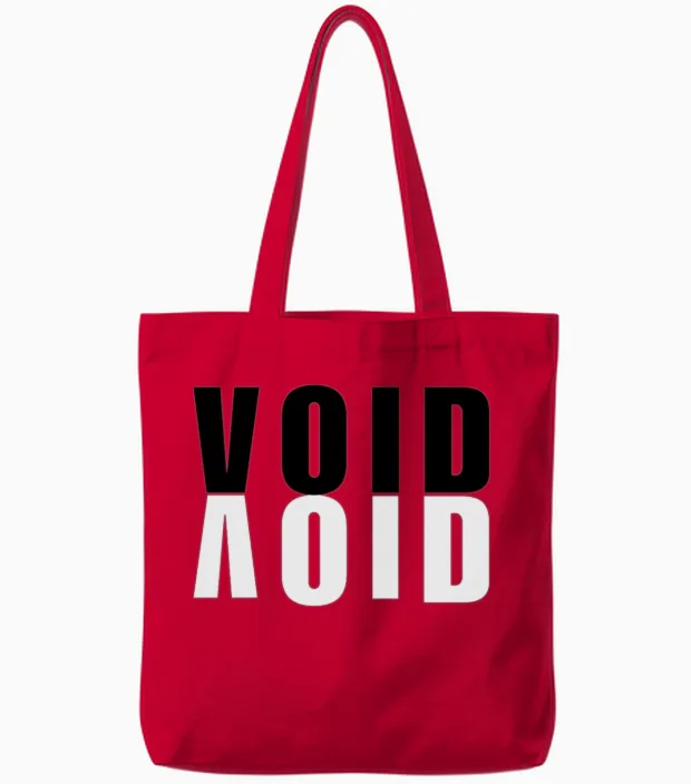 Void Split Bold Typography Tote Bags in Red