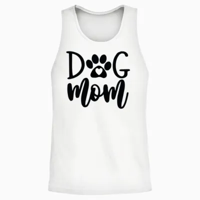 Dog Mom Unisex Tank Top - White