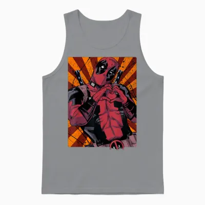 Marvel Deadpool Heart Hands Portrait T-Shirt Small Unisex Tank Top - Sport Grey