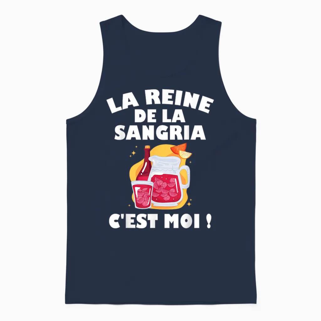 Queen of the Sangria | Alcohol Aperitif | Spanish Specialty Unisex Tank Top in Navy