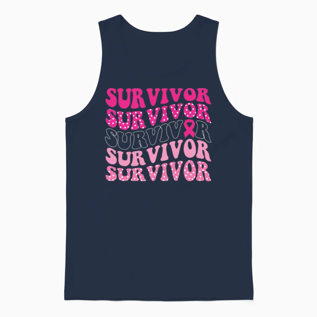 Breast Cancer Survivor - Awareness Unisex Tank Top in Navy