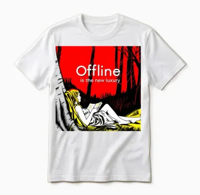 Offline Luxury Forest Reading Unisex T-Shirt - White