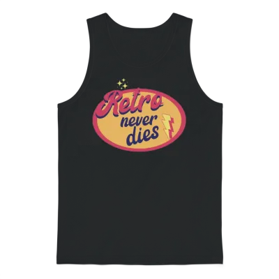Retro Never Dies Unisex Tank Top - Black