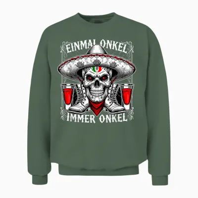 Viva Los Tioz - Böhser Totenkopf Für Rockige Onkel Unisex Sweatshirt - Military Green