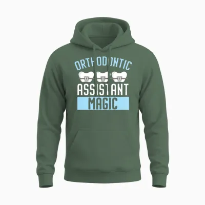 Orthodontic Assistant Job Dental Teeth Dentist Unisex Hoodie - Military Green