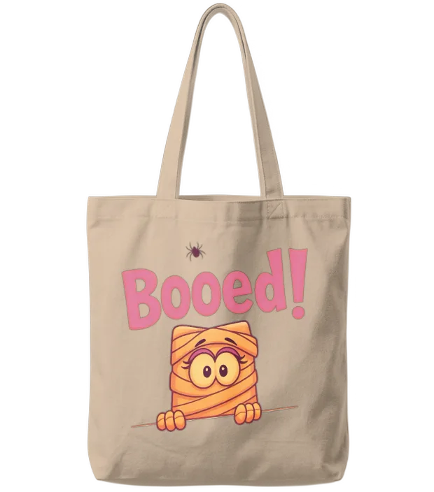 Cute Mummy Halloween Comic Design Tote Bags - Natural